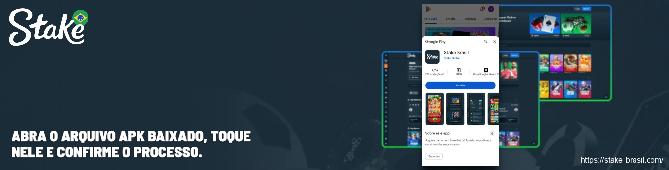 Abra o arquivo APK baixado, toque nele e confirme o processo Stake
