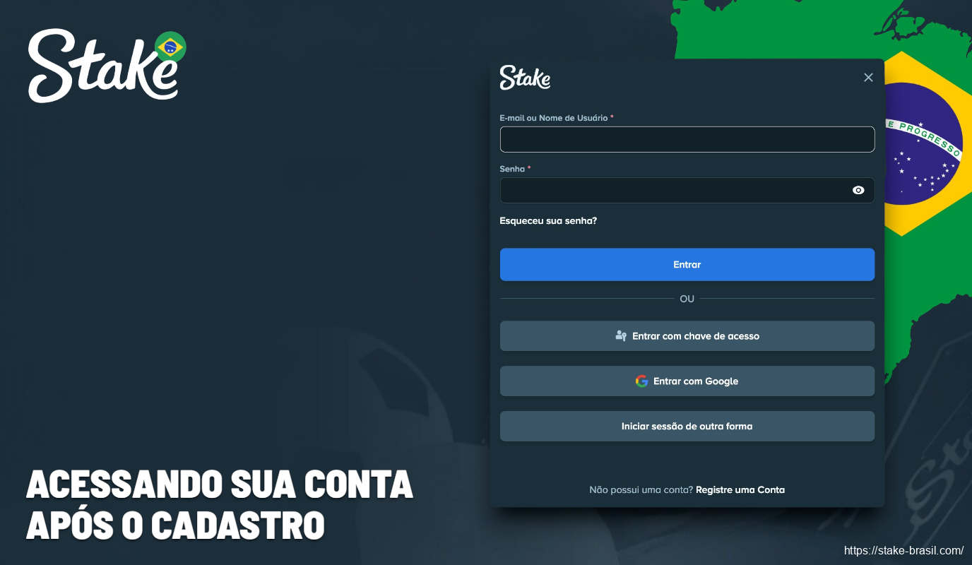 Acessando Sua Conta Após o Cadastro Stake