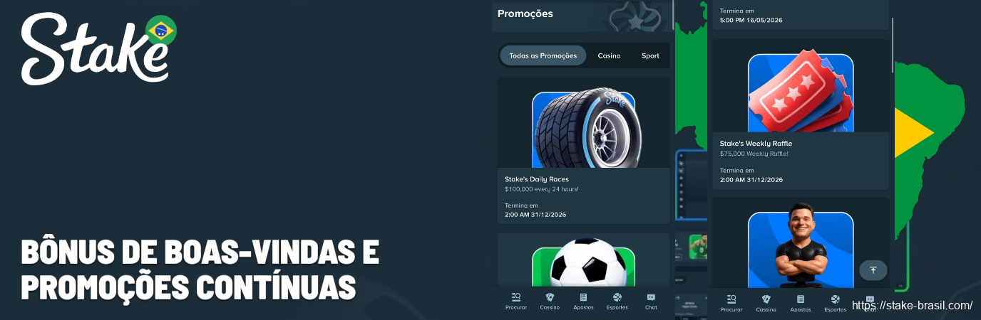 Bônus de boas-vindas e promoções contínuas