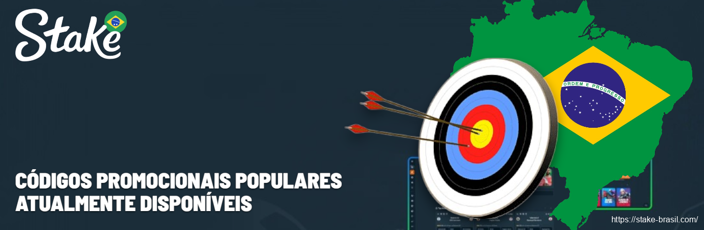 Códigos promocionais populares atualmente disponíveis Stake Cassino