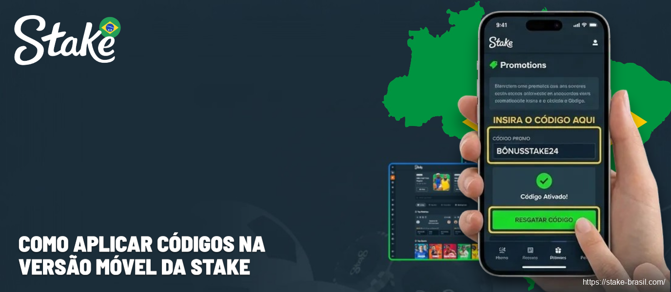 Como aplicar códigos na versão móvel da Stake
