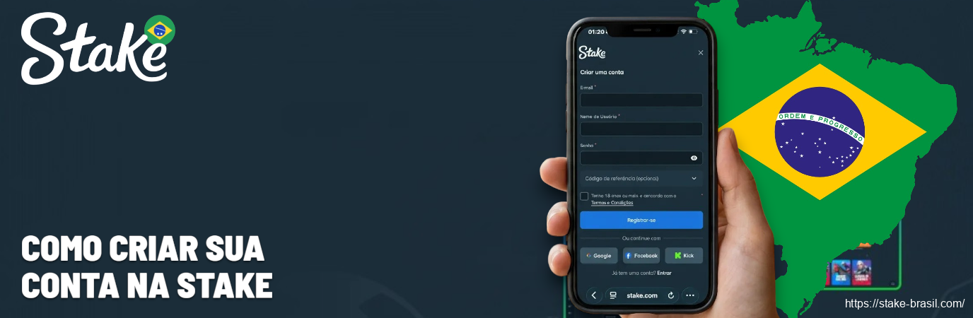 Como criar sua conta na Stake