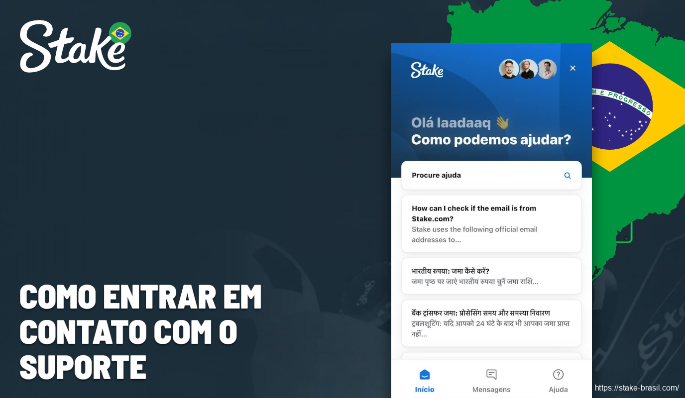 Como entrar em contato com o suporte Stake Cassino