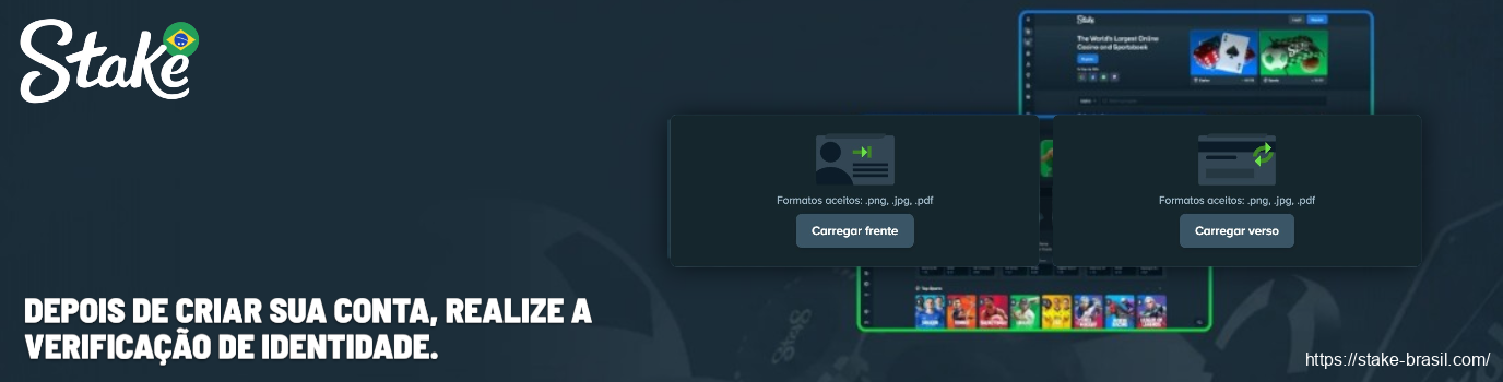 Depois de criar sua conta, realize a verificação de identidade Stake Cassino