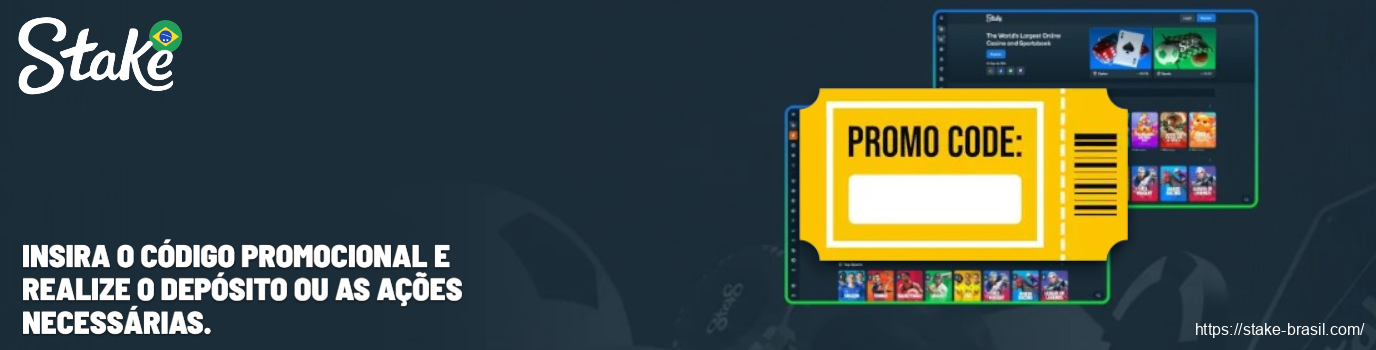 Insira o código promocional e realize o depósito