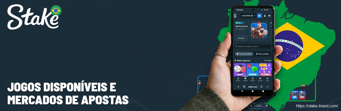 Jogos disponíveis e mercados de apostas Stake Cassino