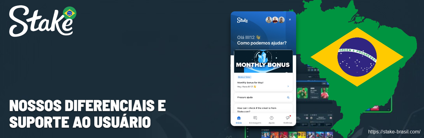 Nossos Diferenciais e Suporte ao Usuário Stake Cassino
