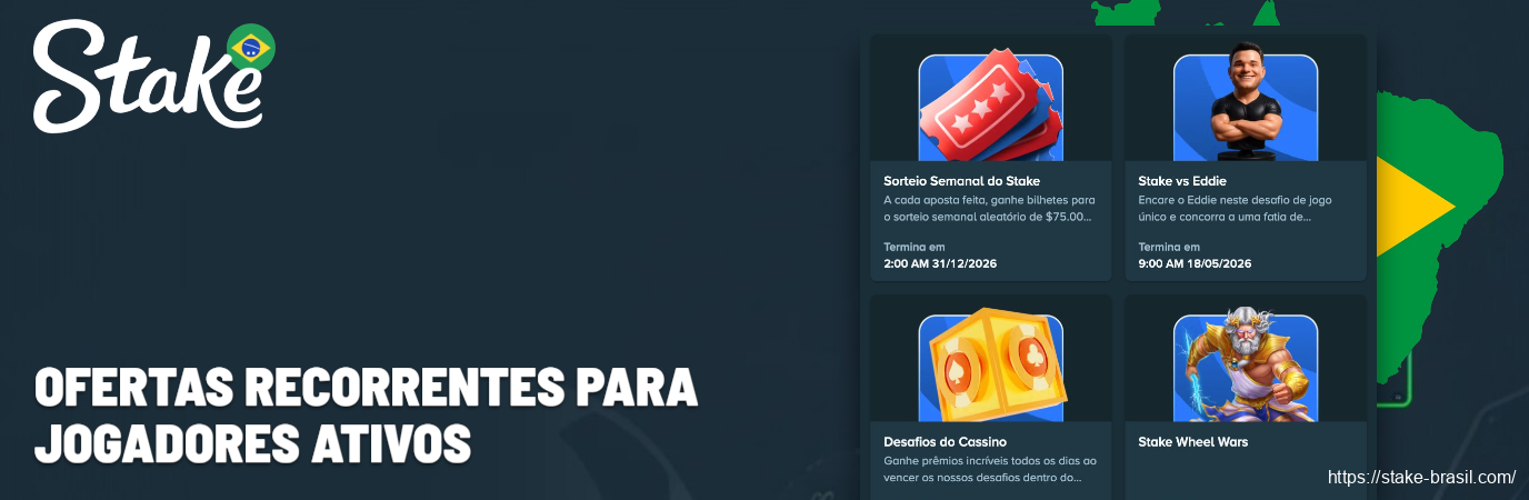 Ofertas recorrentes para jogadores ativos Stake Cassino