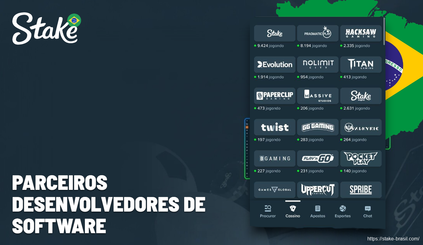 Parceiros desenvolvedores de software Stake Cassino
